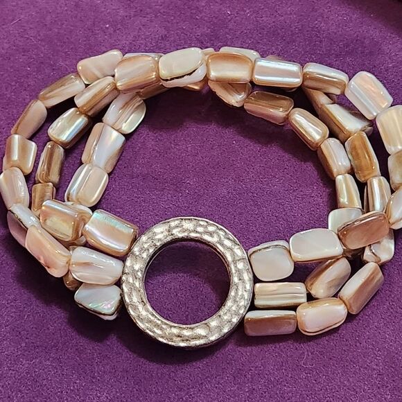 🩵Premier "Sandstone" Multistrand Beaded Bracelet - Picture 2 of 12